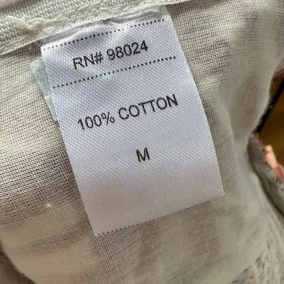 Anthropologie Love the Label Smocked Puff Sleeve Eyelet Blouse W2277 Sz M - Picture 10 of 11